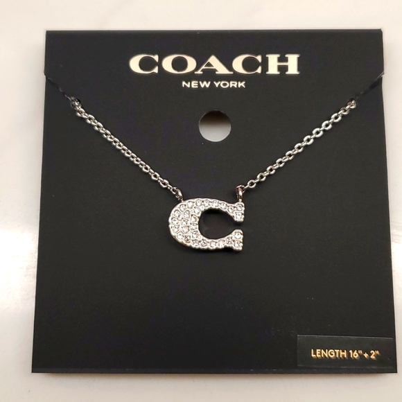 NWT Coach Pave Signature Necklace - Picture 3 of 4